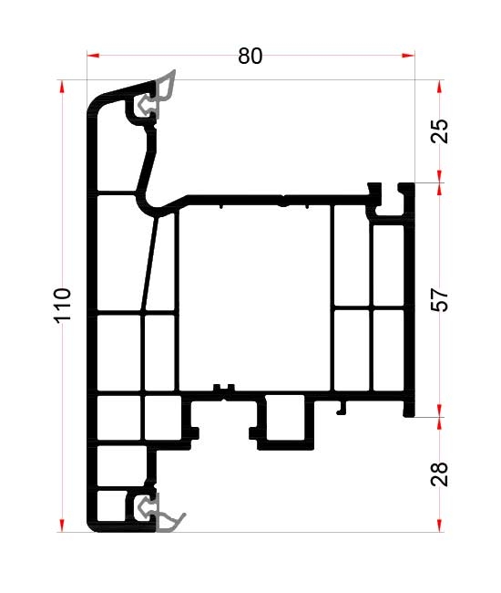 Outward Opening Door Sash Profile EN75