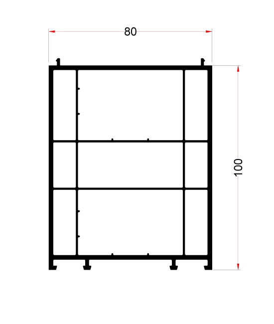 80x100 Extension Profile EN115