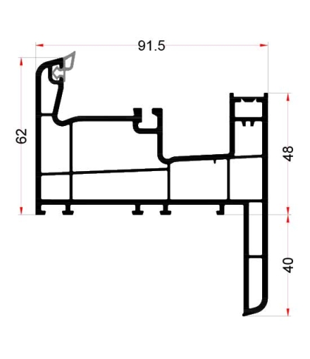 Single Rail Skirted Frame Profile EN101