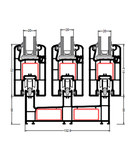 Sliding Triple Rail Frame Sash Application