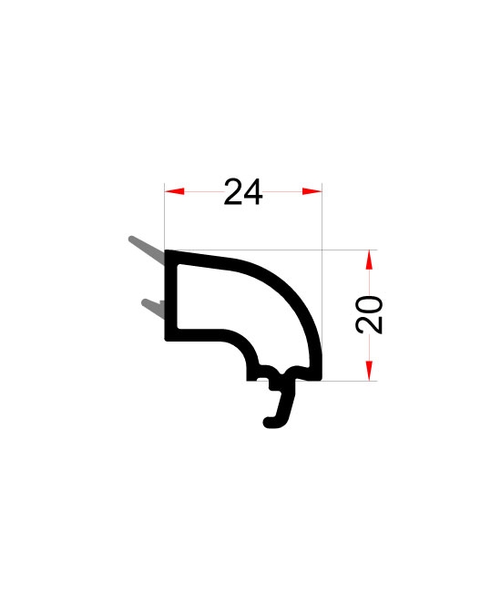 Klasline 24mm Oval Glazing Bead EN107