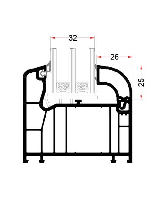 32mm Glazing Profile